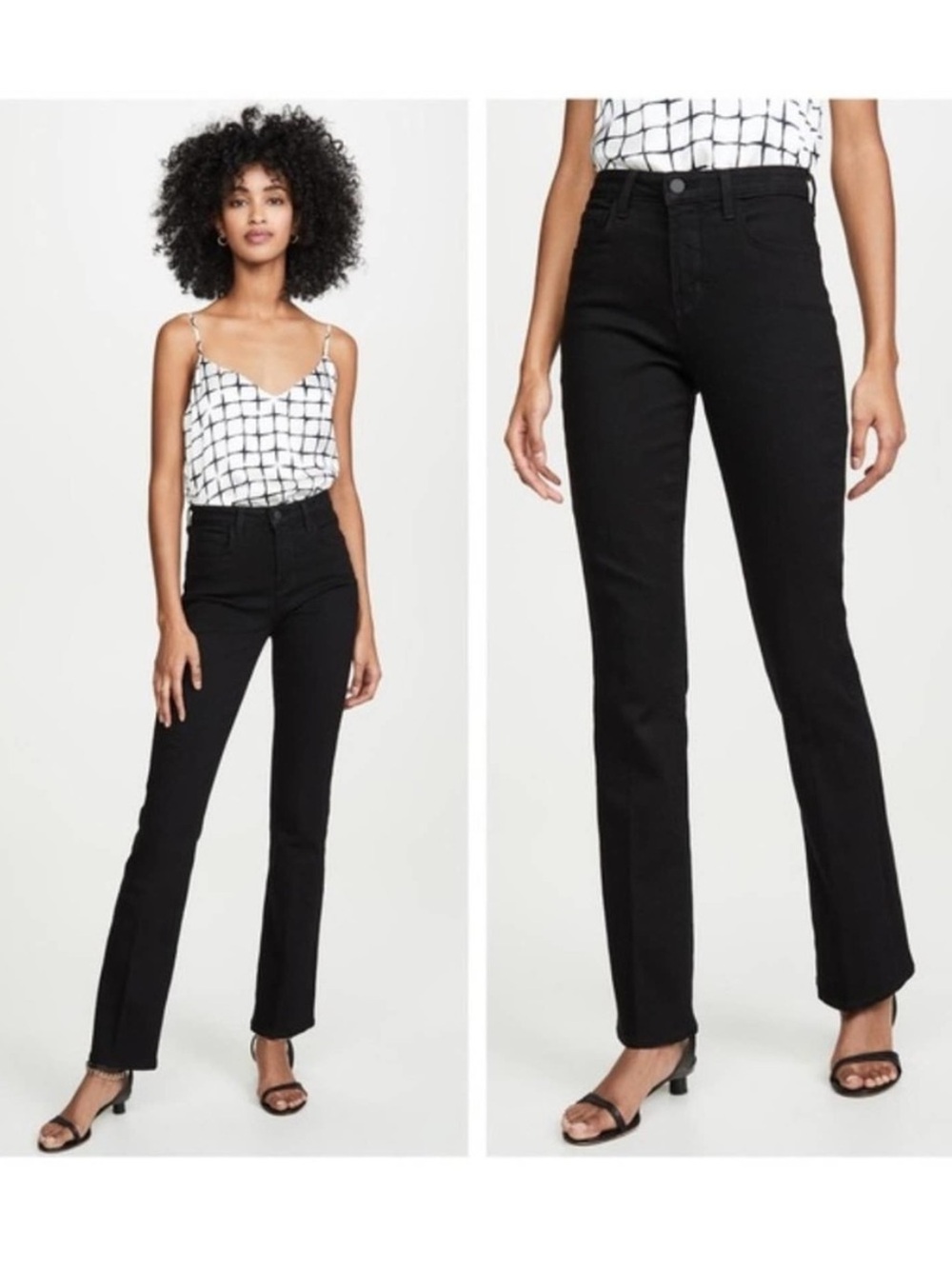 L'Agence Oriana High Rise Straight Jeans Size 27 Noir Black Neutral